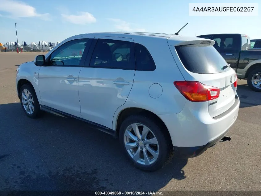 2015 Mitsubishi Outlander Sport Es VIN: 4A4AR3AU5FE062267 Lot: 40349068