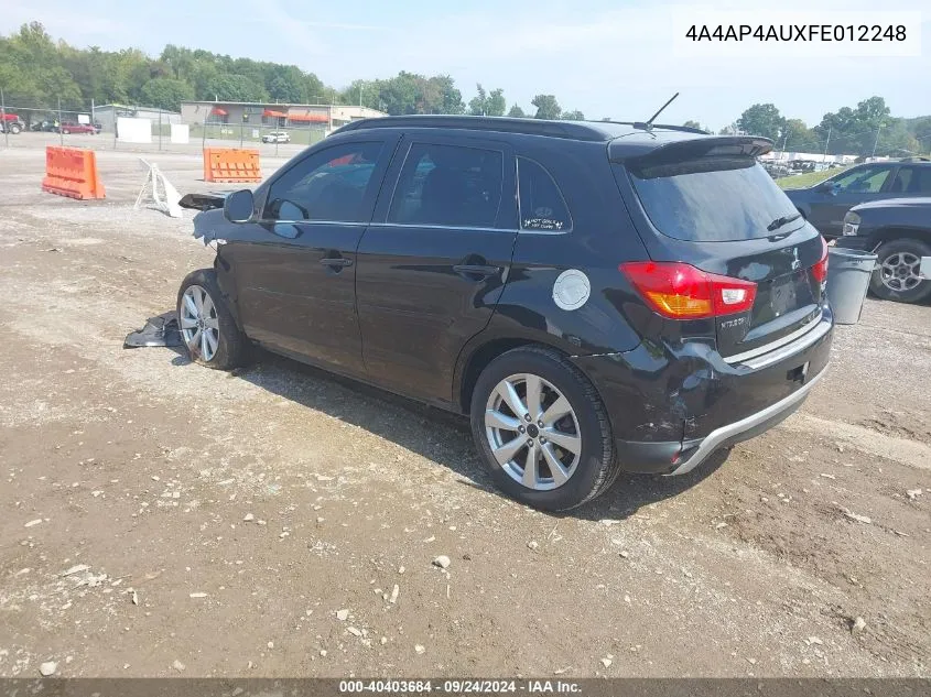 2015 Mitsubishi Outlander Sport Se VIN: 4A4AP4AUXFE012248 Lot: 40403684