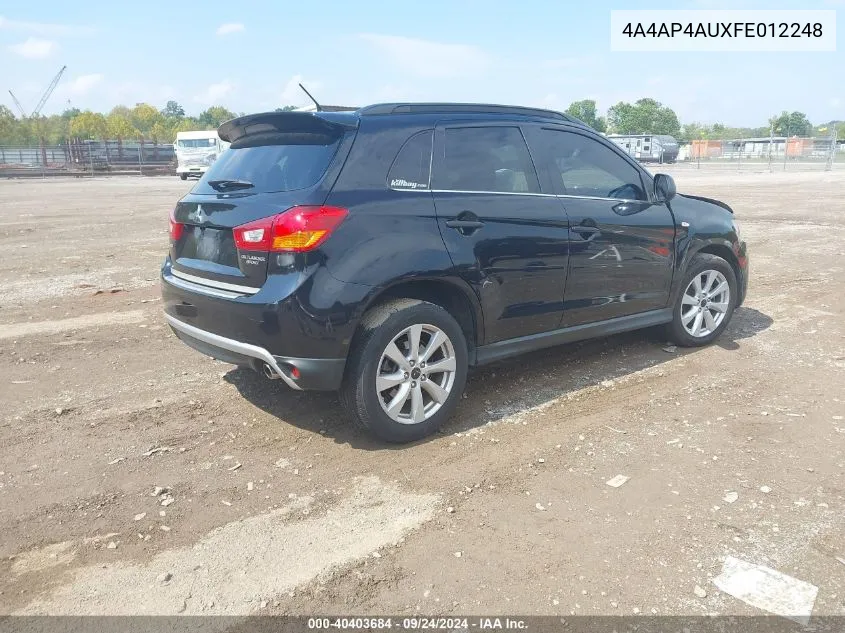 4A4AP4AUXFE012248 2015 Mitsubishi Outlander Sport Se