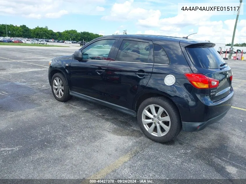 2015 Mitsubishi Outlander Sport Se VIN: 4A4AP4AUXFE015117 Lot: 40427378