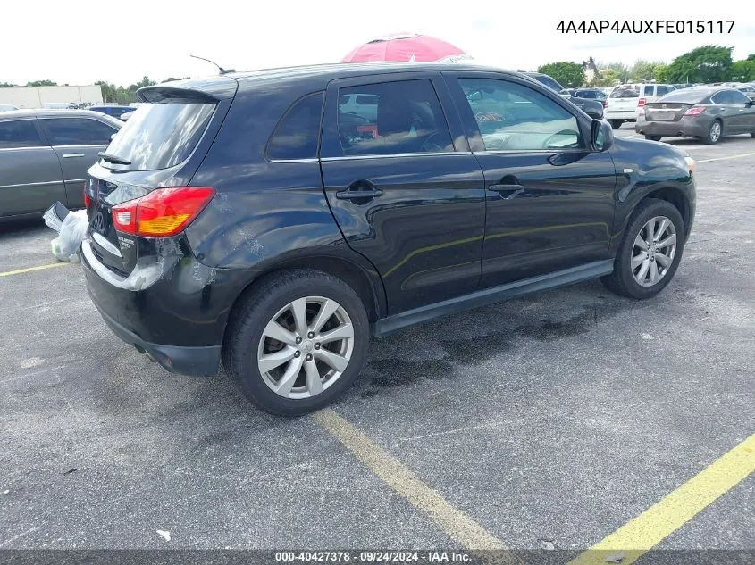 2015 Mitsubishi Outlander Sport Se VIN: 4A4AP4AUXFE015117 Lot: 40427378