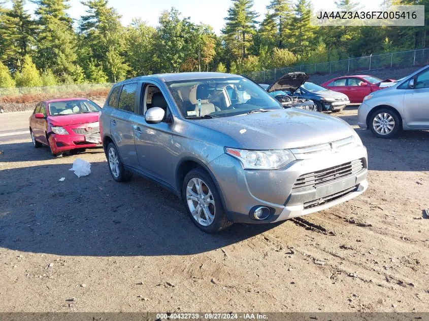 2015 Mitsubishi Outlander Se VIN: JA4AZ3A36FZ005416 Lot: 40432739