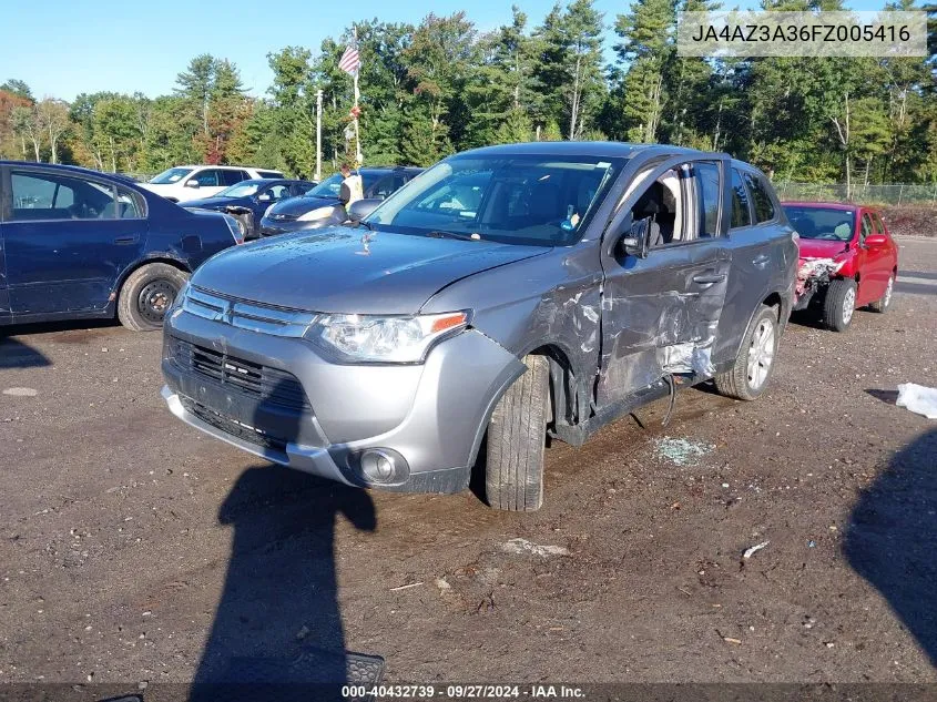 2015 Mitsubishi Outlander Se VIN: JA4AZ3A36FZ005416 Lot: 40432739