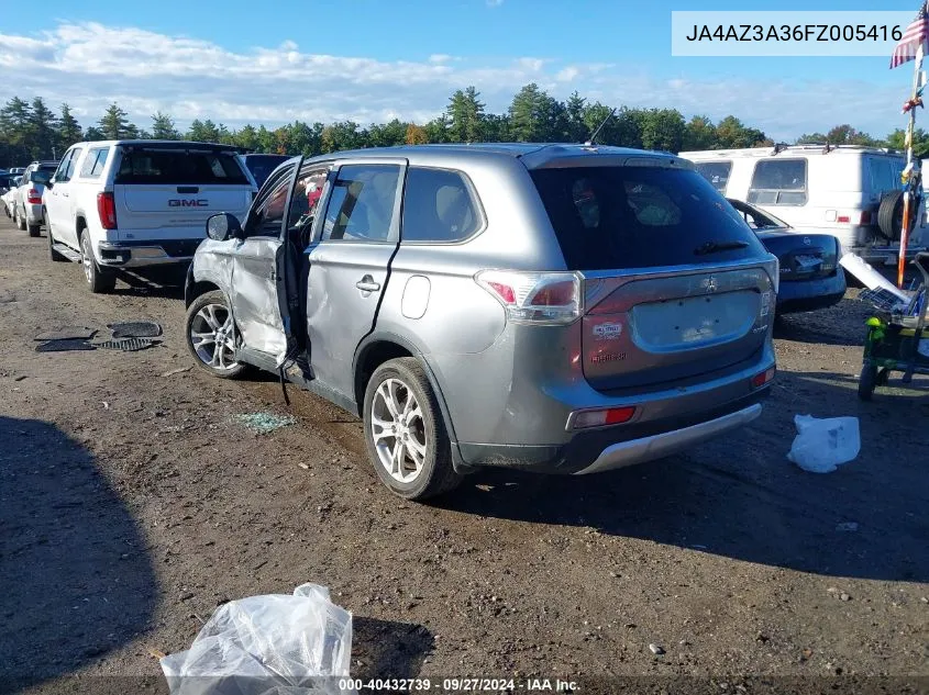 2015 Mitsubishi Outlander Se VIN: JA4AZ3A36FZ005416 Lot: 40432739