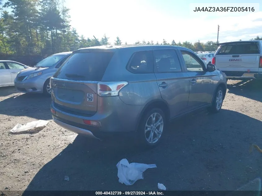 2015 Mitsubishi Outlander Se VIN: JA4AZ3A36FZ005416 Lot: 40432739