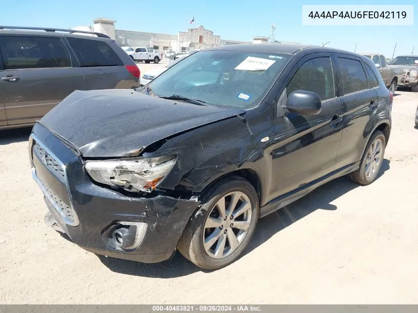 2015 Mitsubishi Outlander Sport Se VIN: 4A4AP4AU6FE042119 Lot: 40453821