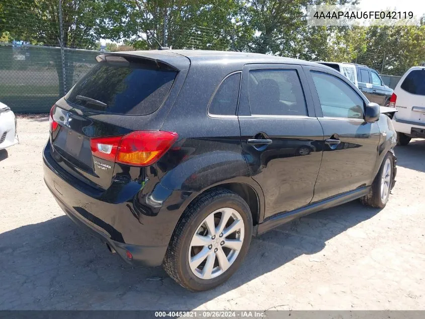 2015 Mitsubishi Outlander Sport Se VIN: 4A4AP4AU6FE042119 Lot: 40453821