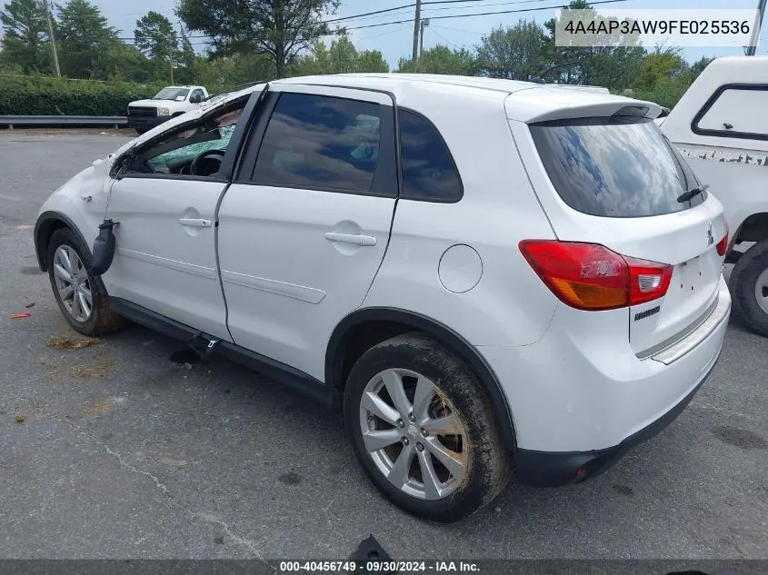 2015 Mitsubishi Outlander Sport Es VIN: 4A4AP3AW9FE025536 Lot: 40456749