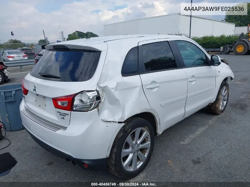 4A4AP3AW9FE025536 2015 Mitsubishi Outlander Sport Es