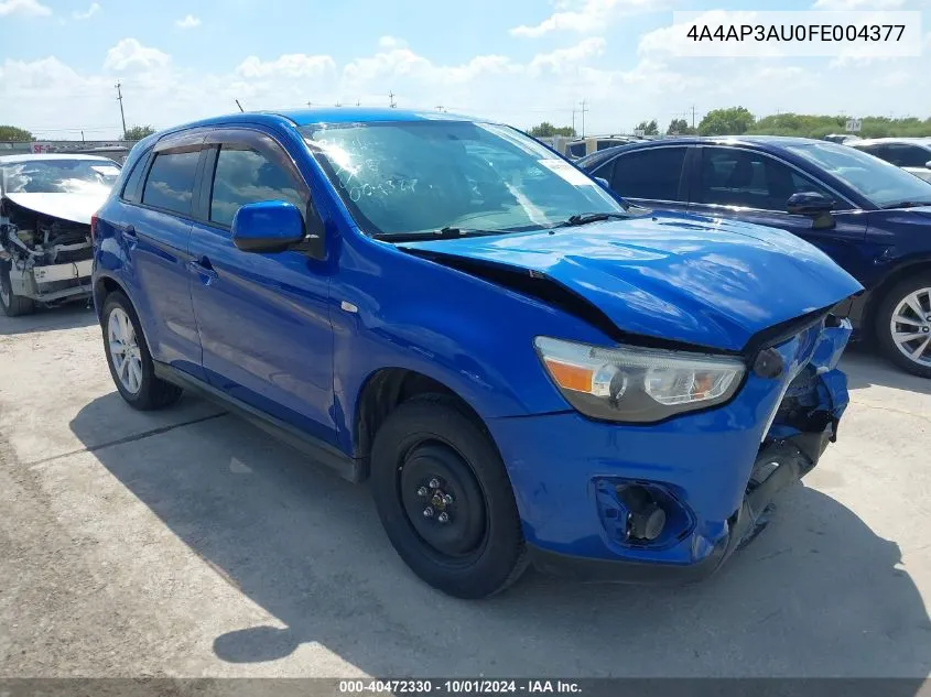 2015 Mitsubishi Outlander Sport Es VIN: 4A4AP3AU0FE004377 Lot: 40472330