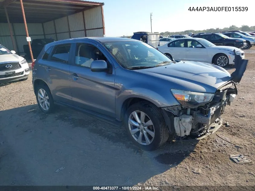 2015 Mitsubishi Outlander Sport Es VIN: 4A4AP3AU0FE015539 Lot: 40473377