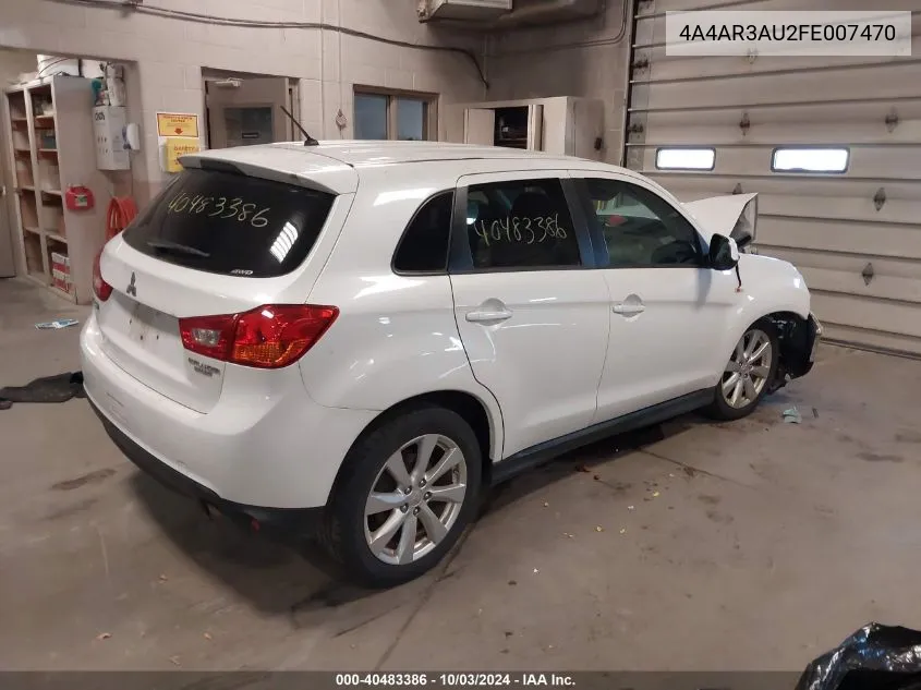 4A4AR3AU2FE007470 2015 Mitsubishi Outlander Sport Es