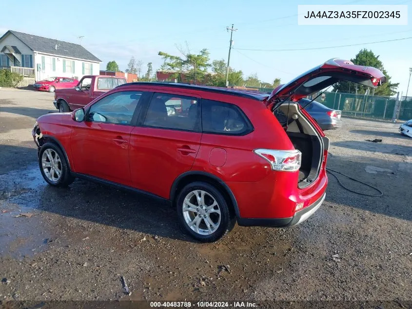 2015 Mitsubishi Outlander Se VIN: JA4AZ3A35FZ002345 Lot: 40483789