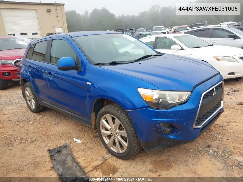 4A4AP3AWXFE031006 2015 Mitsubishi Outlander Sport Es