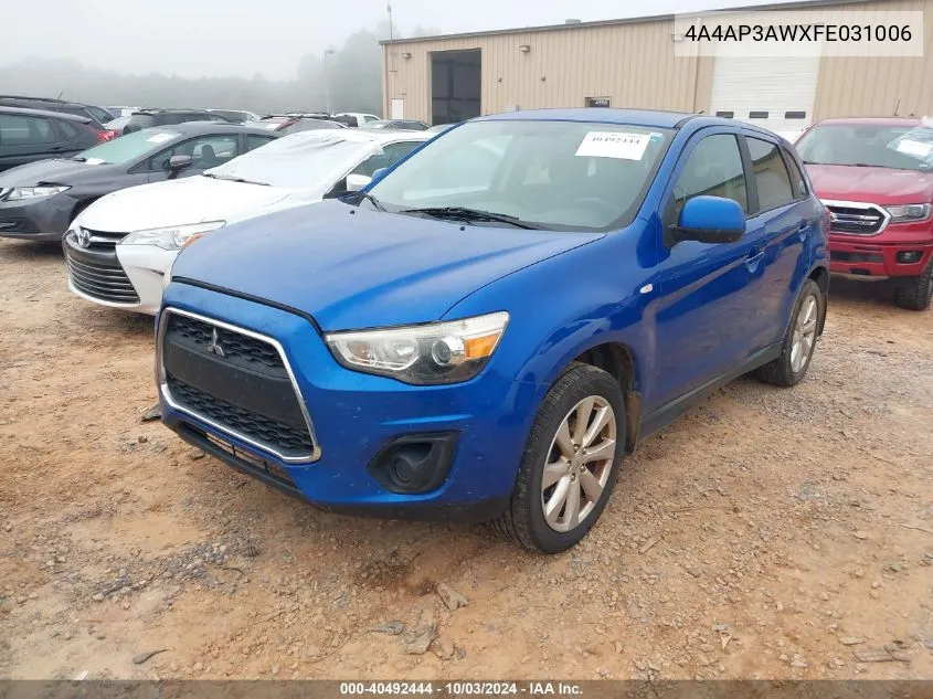 4A4AP3AWXFE031006 2015 Mitsubishi Outlander Sport Es