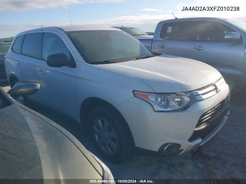 2015 Mitsubishi Outlander Es VIN: JA4AD2A3XFZ010238 Lot: 40496148