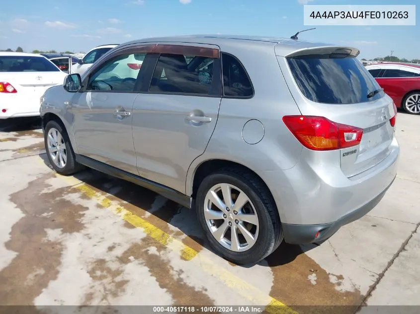 2015 Mitsubishi Outlander Sport Es VIN: 4A4AP3AU4FE010263 Lot: 40517118