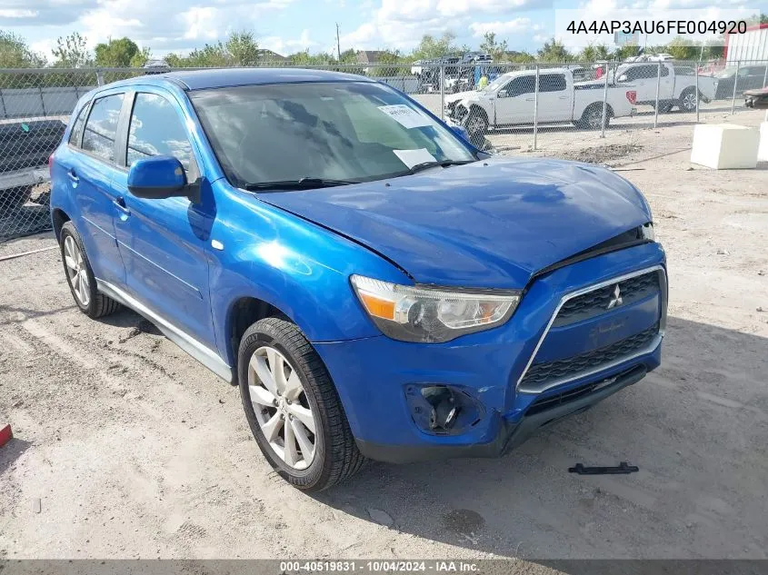 4A4AP3AU6FE004920 2015 Mitsubishi Outlander Sport Es