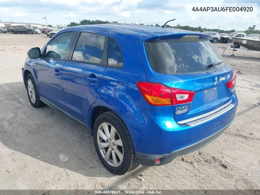 4A4AP3AU6FE004920 2015 Mitsubishi Outlander Sport Es