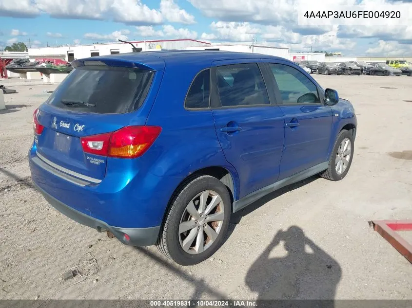 4A4AP3AU6FE004920 2015 Mitsubishi Outlander Sport Es