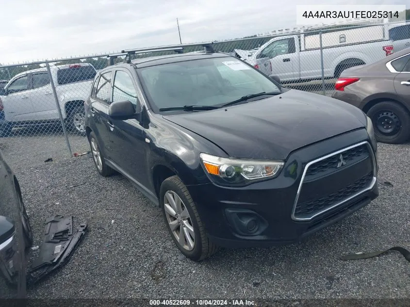 4A4AR3AU1FE025314 2015 Mitsubishi Outlander Sport Es