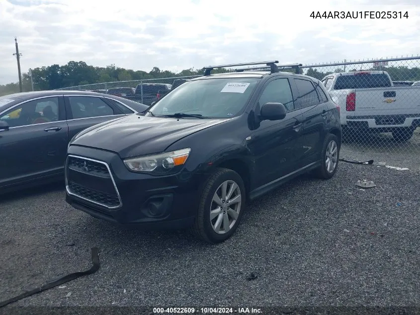 2015 Mitsubishi Outlander Sport Es VIN: 4A4AR3AU1FE025314 Lot: 40522609