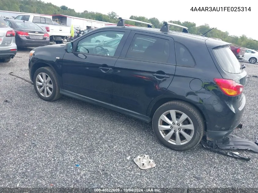 2015 Mitsubishi Outlander Sport Es VIN: 4A4AR3AU1FE025314 Lot: 40522609