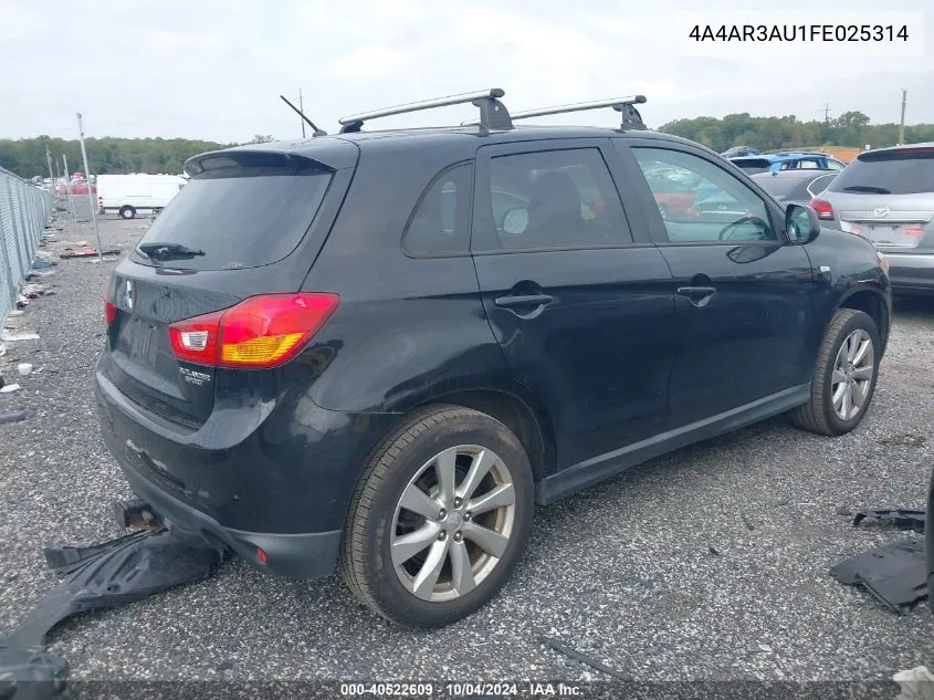 2015 Mitsubishi Outlander Sport Es VIN: 4A4AR3AU1FE025314 Lot: 40522609