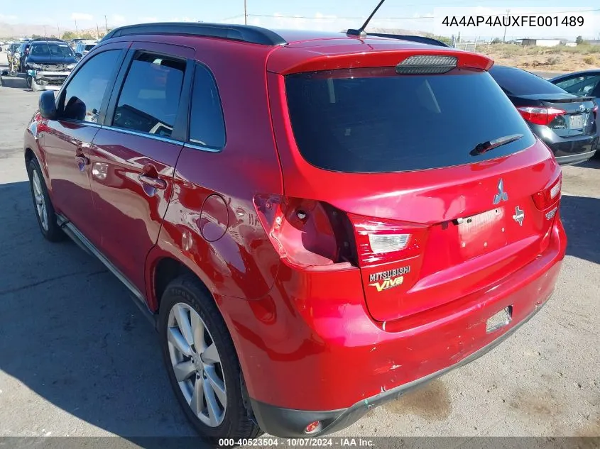 2015 Mitsubishi Outlander Sport Se VIN: 4A4AP4AUXFE001489 Lot: 40523504