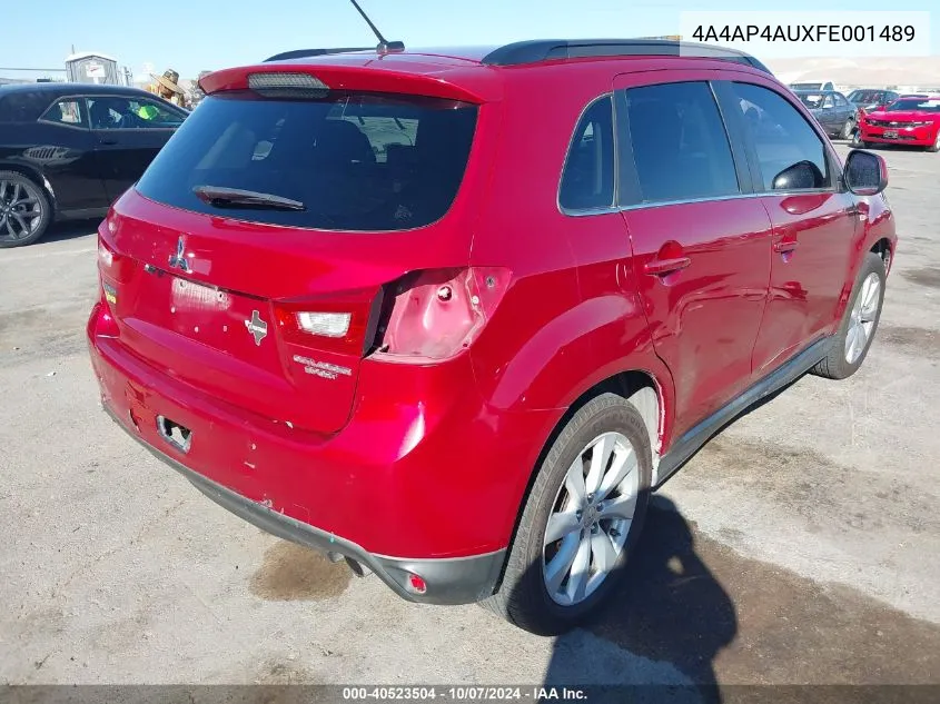 2015 Mitsubishi Outlander Sport Se VIN: 4A4AP4AUXFE001489 Lot: 40523504