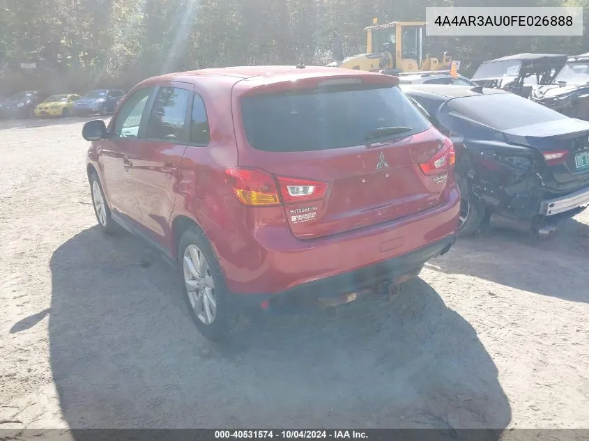 4A4AR3AU0FE026888 2015 Mitsubishi Outlander Sport Es