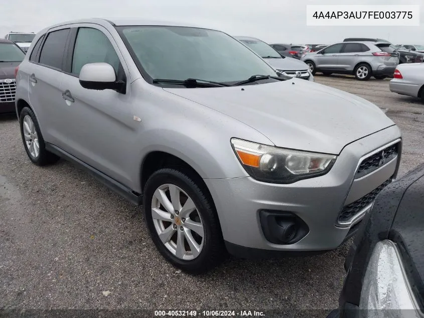 2015 Mitsubishi Outlander Sport Es VIN: 4A4AP3AU7FE003775 Lot: 40532149