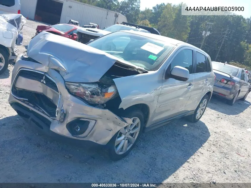 2015 Mitsubishi Outlander Sport Se/Gt VIN: 4A4AP4AU8FE005900 Lot: 40533036