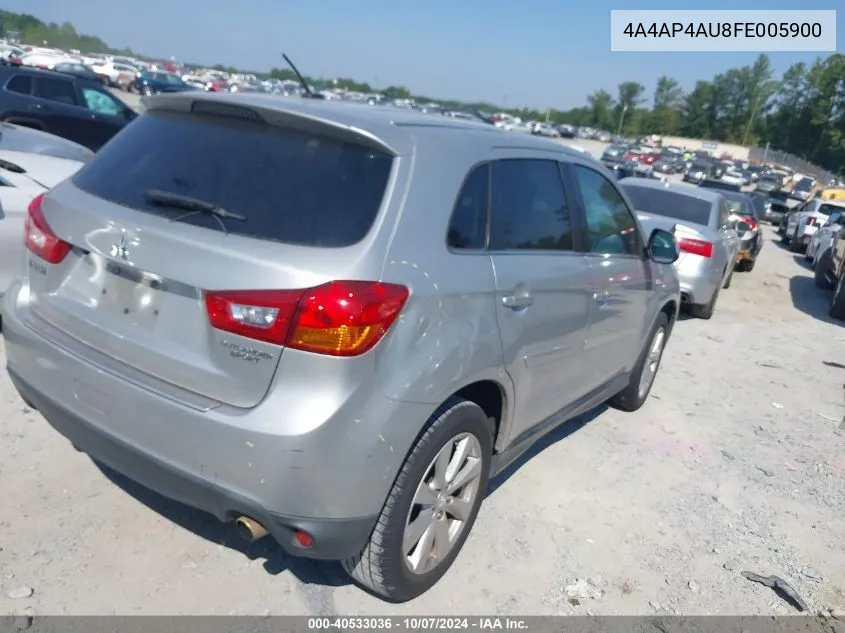 2015 Mitsubishi Outlander Sport Se/Gt VIN: 4A4AP4AU8FE005900 Lot: 40533036