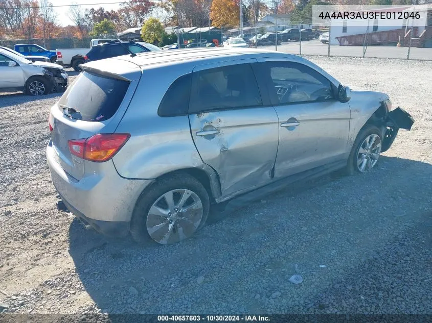 2015 Mitsubishi Outlander Sport Es VIN: 4A4AR3AU3FE012046 Lot: 40657603