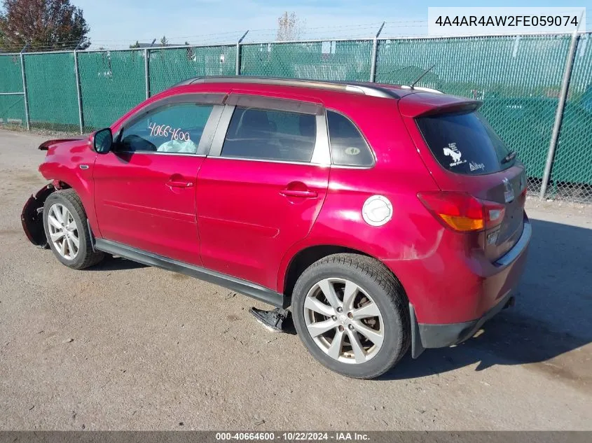 2015 Mitsubishi Outlander Sport Gt VIN: 4A4AR4AW2FE059074 Lot: 40664600