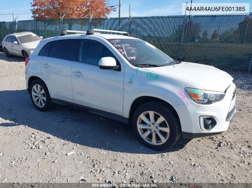 2015 Mitsubishi Outlander Sport Se VIN: 4A4AR4AU6FE001385 Lot: 40682571