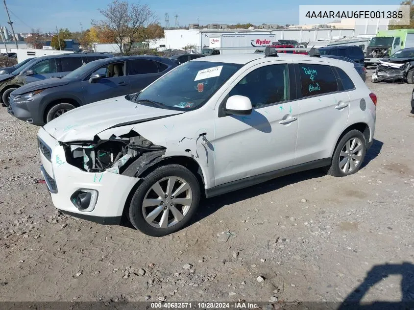 2015 Mitsubishi Outlander Sport Se VIN: 4A4AR4AU6FE001385 Lot: 40682571