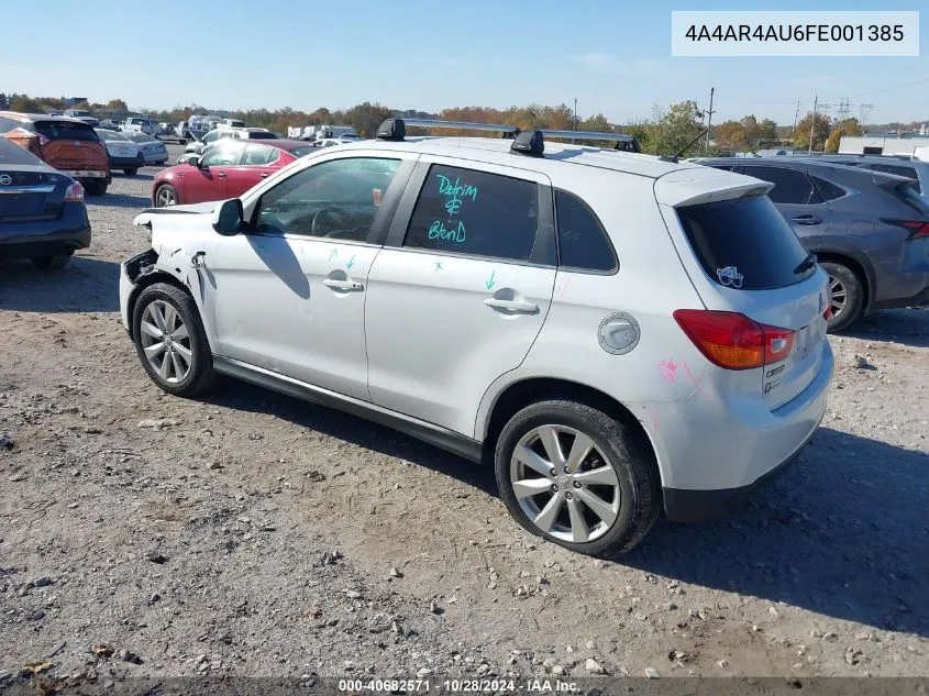 2015 Mitsubishi Outlander Sport Se VIN: 4A4AR4AU6FE001385 Lot: 40682571