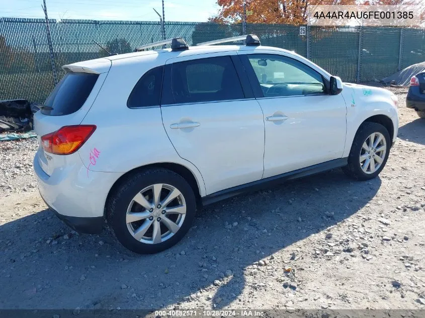 2015 Mitsubishi Outlander Sport Se VIN: 4A4AR4AU6FE001385 Lot: 40682571