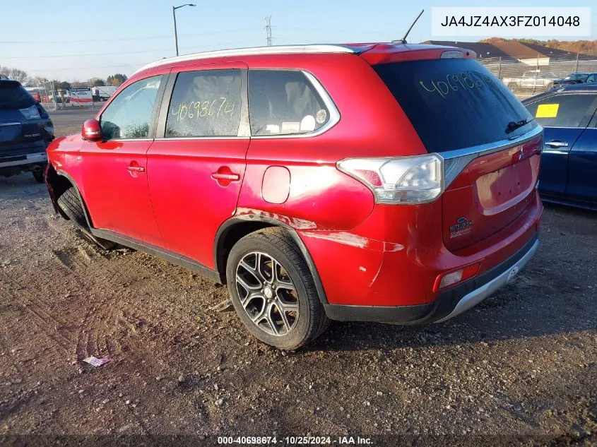 2015 Mitsubishi Outlander Gt VIN: JA4JZ4AX3FZ014048 Lot: 40698674