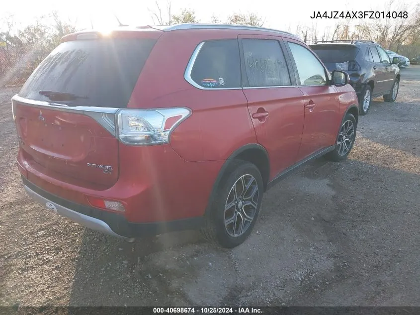 2015 Mitsubishi Outlander Gt VIN: JA4JZ4AX3FZ014048 Lot: 40698674