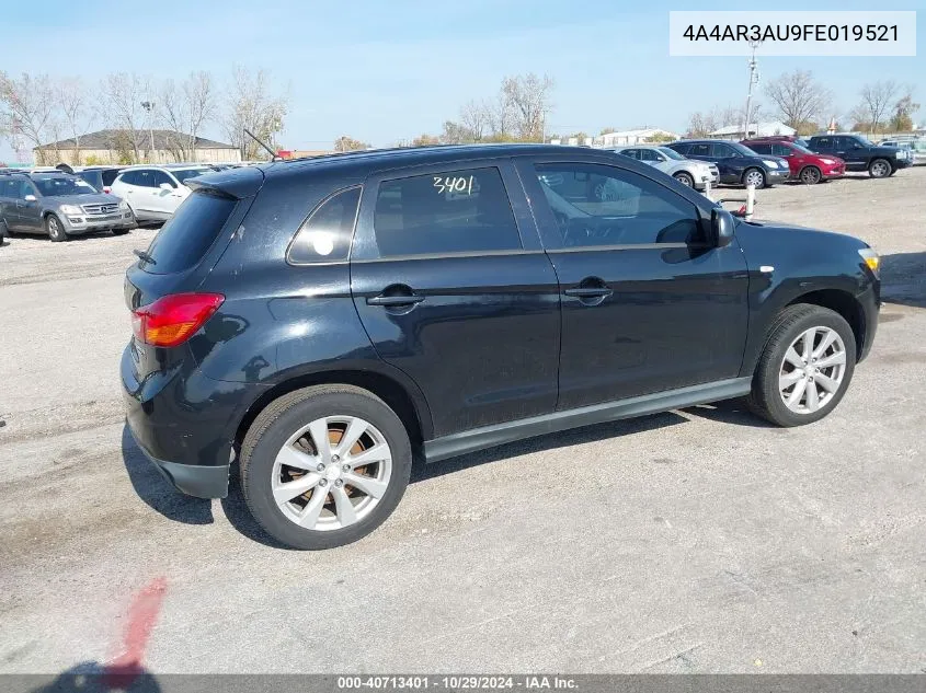 2015 Mitsubishi Outlander Sport Es VIN: 4A4AR3AU9FE019521 Lot: 40713401