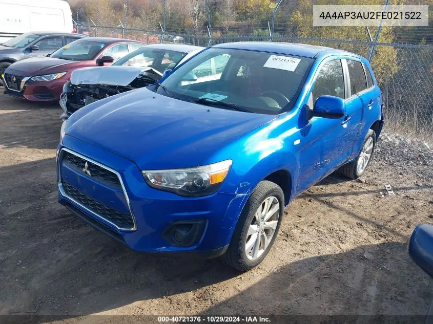 4A4AP3AU2FE021522 2015 Mitsubishi Outlander Sport Es