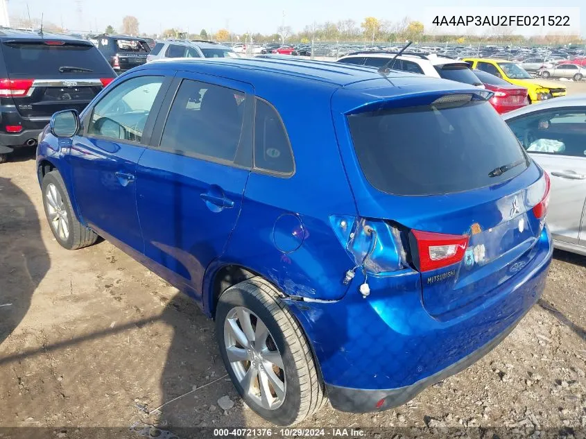 4A4AP3AU2FE021522 2015 Mitsubishi Outlander Sport Es