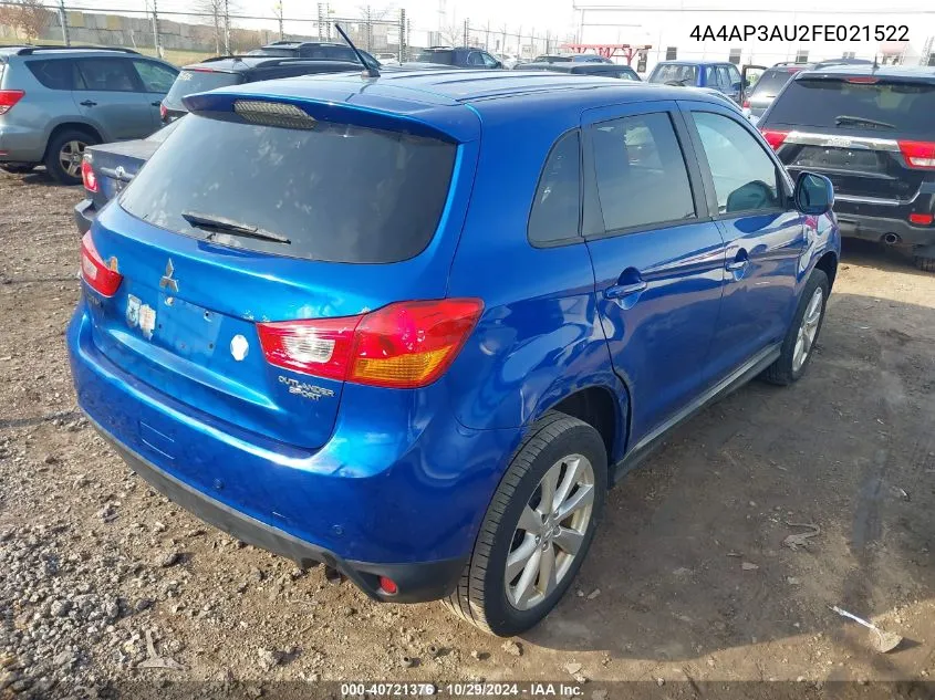 4A4AP3AU2FE021522 2015 Mitsubishi Outlander Sport Es