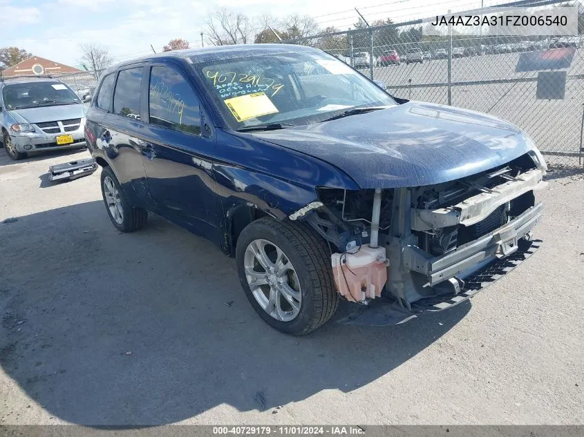 2015 Mitsubishi Outlander Se VIN: JA4AZ3A31FZ006540 Lot: 40729179