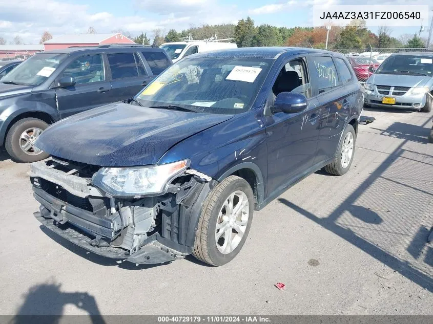 2015 Mitsubishi Outlander Se VIN: JA4AZ3A31FZ006540 Lot: 40729179