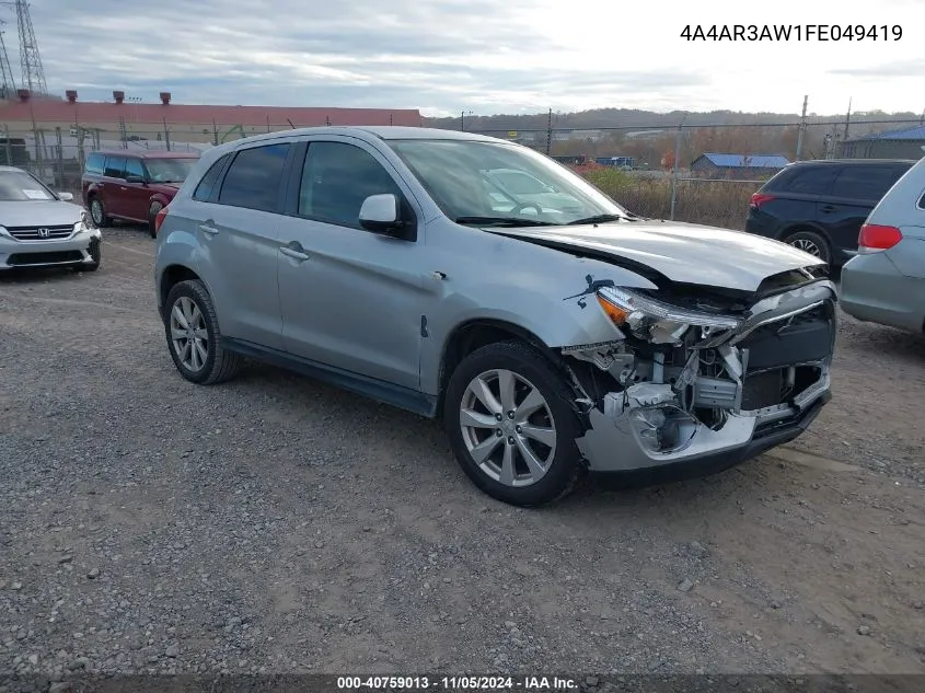 2015 Mitsubishi Outlander Sport Es VIN: 4A4AR3AW1FE049419 Lot: 40759013