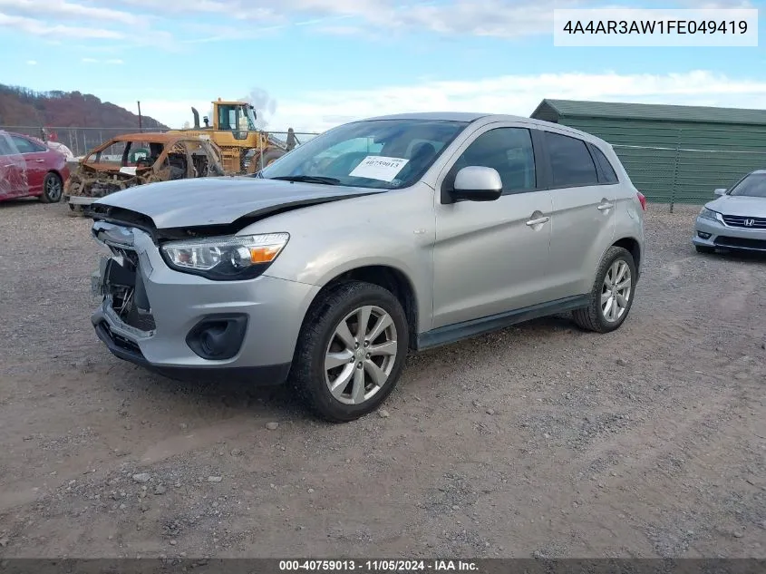 2015 Mitsubishi Outlander Sport Es VIN: 4A4AR3AW1FE049419 Lot: 40759013